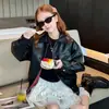 Chaqueta para Niñas Rantuo 2026 Otoño Nueva Moda Abrigo de Cuero PU de Doble Cara para Niños Mayores Top Casual Venta al por Mayor Transfronteriza