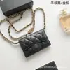 Estilo Popular Transfronteiriço Carteira Pequena Fofa de Couro Genuíno Bolsa de Ombro Transversal Versátil Corrente Bolsa de Ombro Pequena Acolchoada Versão Alta