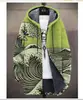Chaqueta de Invierno Transfronteriza para Hombre con Forro de Felpa Estampado, Engrosada, Cortavientos, Manga Larga, Cremallera, Moda, con Capucha, Corte Holgado