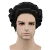 Cosplay Mascarada Barroca para Hombre, Peluca Colonial para Hombre, Peluca de Fibra Química Falsa para Abogado y Juez