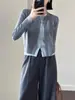 Cárdigan de punto con bloques de color rojo y negro, un suéter corto elegante y chic para mujer, perfecto para primavera y otoño