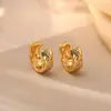Pendientes Populares con Patrón de Diamante, Chapados en Cobre con Oro Real, Moda de Alta Gama, Pendientes Simples y Elegantes para Mujer, Clips para Orejas Minimalistas de Nicho
