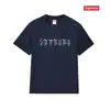 Camiseta de Algodón Pesado Moda Americana Transfronteriza Estampado de Letras Supreme Cuello Redondo Manga Corta Unisex Holgada Casual para Hombres y Mujeres