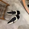 Chica de Berlín~ Zapatos Mary Jane Cuadrados con Tacón Grueso y Bloques de Color Retro para Mujer Verano 2025 Zapatos de Tira Sencilla