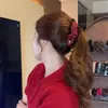 Elegante pinza para el pelo con lazo en la nuca, pequeña pinza tipo banana de malla de encaje estilo Chanel, pinza negra para peinado semi-recogido para mujer
