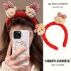 Outono e inverno novo laço urso arco de cabelo veludo ano novo vermelho arco de cabelo cartão de cabelo Coreia do Sul Dongdaemun novo festival de primavera chapéus