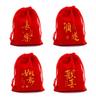 Bolsas Grandes de Terciopelo Rojo al por Mayor para Empaque de Regalos de Año Nuevo y Festival de Primavera, Bolsas de Regalo para Dulces, Bolsas de Regalo Año del Caballo, Bolsas de Tela