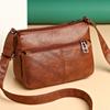 Bolsa de Mãe de Meia-Idade e Idosa Bolsa Feminina 2024 Nova Bolsa Transversal de Ombro de Couro Macio de Meia-Idade Bolsa Feminina de Grande Capacidade Bolsa Jornal de Amor