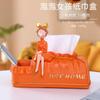 Criativo Nórdico Menina Bolha Laranja Porta-Lenços Ornamentos Alto Padrão Luxo Leve Mesa de Jantar Sala de Estar Mesa de Centro de Mesa Caixa de Papel