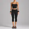 Conjunto fitness de poá transfronteiriço para mulheres, regata esportiva color blocking com costas bonitas, conjunto de yoga casual para atividades ao ar livre e Pilates de secagem rápida