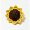 Flor de girassol artificial de crochê finalizada, pingente de cabeça de girassol, flor de tricô para decoração do Dia do Professor e da volta às aulas
