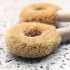 Cepillo para Ollas de Cocina Importado de Japón Cepillo para Ollas de Fibra de Coco Natural Cepillo para Lavar Ollas Antiadherentes con Aceite Cepillo para Platos Cepillo de Limpieza para el Hogar