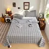 Juego sencillo de tres piezas para cama antideslizante, reversible con un lado de algodón puro y el otro de forro polar, adecuado para todas las estaciones, se usa como sábana, cubrecolchón o manta de ocio