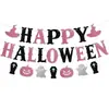 Amazon Nuevo Halloween Flor de Tirar Decoración de Fiesta Fantasma Banner de Tirar Arreglo de Atmósfera Banner Decoración Colgante Personalizado