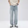 Jeans Vintage Rectos Sueltos de Moda para Hombre Verano 2026, Pantalones Largos de Pierna Ancha, Mezclilla de Algodón para Hombre