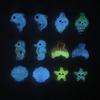 Jóias de unha de desenho animado luminoso transfronteiriço finas piscando golfinho rabo de peixe estrela do mar concha bonito acessórios de resina biológica marinha