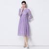 Tiro Real del Vestido Original de Lujo Ligero de Gama Alta de Moda con Bordado Hueco de Posicionamiento para Adelgazar