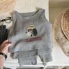 2026 Roupas Infantis Coreanas Verão Estilo Coreano Conjunto de Duas Peças para Meninas, Camiseta sem Mangas + Shorts Saia 5293