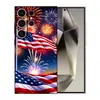 Aplicable para Funda de Teléfono Samsung S26 Ultra Cubierta Protectora A57 S24 Bandera Nacional Fuegos Artificiales PU Suave S25 PLUS Personalidad A17