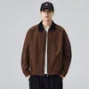 Jaqueta Detroit workwear para homens primavera/outono 2026 lavada vintage puro algodão curta jaqueta jeans biker