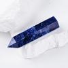Venta caliente transfronteriza, columna de cristal de piedra azul natural, piedra original pulida, prisma hexagonal de una sola punta, piedra de cristal, decoración para el hogar y la oficina.