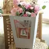 Directo de fábrica ventana trapezoidal ramo de flores empaque ventana bolsa de regalo transparente caja de flores bolso de mano