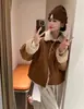 Conjunto Melaude Estilo Otoño e Invierno para Mujer Chaqueta de Algodón Gruesa Cálida de Una Pieza con Forro de Piel de Cordero