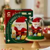 Blocos de Montar Papai Noel Transfronteiriço, Boneco de Neve, Árvore de Natal, Caixa de Música, Rena, Brinquedos de Montagem de Micropartículas, Enfeites de Brinquedo Masculino, Caixa Surpresa