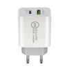 Carregador de Tomada Transfronteiriço Pd20W Padrão Europeu Porta Dupla Pd+Qc3.0 20W Adequado para Carregamento Rápido de Celulares Apple