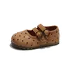 Nuevos Zapatos de Princesa Otoño Boca Baja Zapatos Mary Jane Zapatos de Piel Niños Suela Suave Velcro Mágico Niñas Retro Lunares Zapatos para Niños