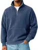 Moda Casual Masculina Nova Outono/Inverno 2026 Amazon Moletom Casual Xadrez com Zíper Gola Alta Manga Longa Bolso para Homens