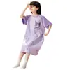 Camisola de Menina Verão Fina de Manga Curta Pijamas Fofos Infantis Verão Menina Desenho Animado Crianças Maiores Princesa Roupas de Casa