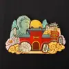 Imanes de Nevera de Madera y Resina de Ciudad Turística, Souvenirs de Atracciones Emblemáticas, Pegatinas Magnéticas Originales de Madera Tendencia Nacional