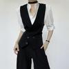 Estilo Neutro Traje Elegante Cuello Solapa Chaleco Casual para Hombres y Mujeres Estilo Británico Gama Alta Solapa de Pistola Chaleco Chaleco Chaqueta