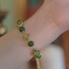 Pulsera de Calcedonia Verde Trébol de Cuatro Hojas para Mujer, Diseño de Nicho, Moderna, Ilumina el Rostro, Modelo Nuevo 2020, Estilo Simple