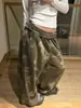 Calça Larga Camuflada Estilo Hot Girl Americana para Mulheres Outono e Inverno Novos Calças Casuais Retas Calças de Moletom Esportivas Largas Calças de Design