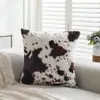 Funda de Almohada de Felpa con Estampado de Vaca de Doble Cara Más Vendida Transfronteriza Estilo Literario Cojín Decorativo para Sofá Súper Suave