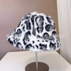 2025 Nuevo Estilo Coreano Sombrero de Pescador de Lujo de Felpa de Leopardo para Mujer Cálido Retro Moda Sombrero de Pescador