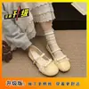 Sapatos Mary Jane Prata Estilo Francês para Mulheres, Novo Modelo Primavera 2026, Bico Baixo, Tira Única, Bico Redondo Fofo, Sapatos Baixos Delicados