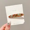 Elegante pinza para el pelo floral con estampado de leopardo para mujer, con un aire Maillard, pinza de cocodrilo estilo coreano, pasador, accesorio para el pelo de otoño e invierno