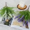 Lavanda Simulada 5 Cabezas Malla 25 Espigas de Trigo Lavanda Vainilla Decoración Pastoral Decoración Exterior Simulada Venta al por Mayor Transfronteriza