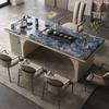 Nuevo Estilo Lujo Ligero Villa Super Piedra de Cristal Mesa de Centro Tablero de Roca Compuesta Sala de Estar Mesa de Centro para el Hogar Mesa de Centro de Oficina de Alto Nivel Silla