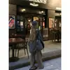 Calça de Tricô Casual Listrada Estilo Coreano Relaxada e Preguiçosa para Mulheres, Outono e Inverno Cintura Baixa Fluida Emagrecedora Perna Reta