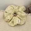 Scrunchie de tricô com bolinhas macio e ondulado estilo coreano, elástico de cabelo de alta qualidade e casual, corda para rabo de cavalo baixo, acessório de cabelo elegante e versátil