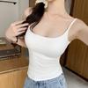 Sujetador Rojo Blanco Camisola Todo en Uno Chaleco para Mujer Verano Antirozaduras Camiseta Base Top con Almohadilla en el Pecho Espalda Hermosa
