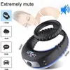 Anel Duplo com Travamento de Sêmen para Homens Carregamento USB Massagem Vibratória Anel de Travamento de Sêmen Dispositivo de Masturbação Masculino Brinquedos Sexuais Atacado Dropshipping
