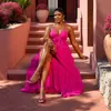 Moda Transfronteriza Femenina Europea y Americana Verano 2026 Nuevo Estilo Sexy y Elegante Vestido sin Tirantes con Escote en V y Volantes en la Espalda Cruzada