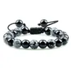 Comercio Exterior Europeo y Americano Creativos Espaciados Brillantes Pulseras Ojo de Tigre Piedra de Lava Volcánica Pulseras Trenzadas con Cuentas Pulseras de Yoga