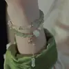 "Yunshuiyao" Pulseira de Bambu de Jade Hetian para Mulheres, Novo Estilo Chinês Retro Pulseira de Contas de Abóbora de Jade Dourado com Senso de Design
