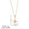 Colar Pingente Estrela Bamang em Aço Titânio com Zircônia Europeu e Americano Transfronteiriço Nicho Luxo Leve Personalidade Corrente de Clavícula Versátil